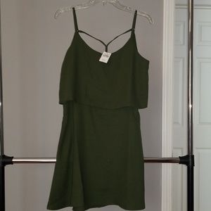 A&F Green Tiered Dress with Adjustable Straps